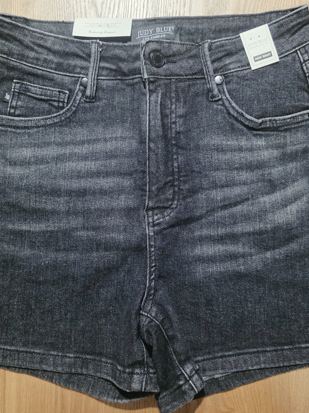 NWT Judy Blue High Waist Tummy Control Black Denim Shorts Medium JB150247